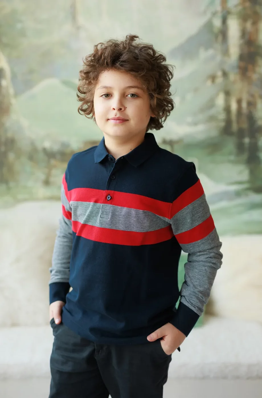 Tricou polo cu mânecă lungă