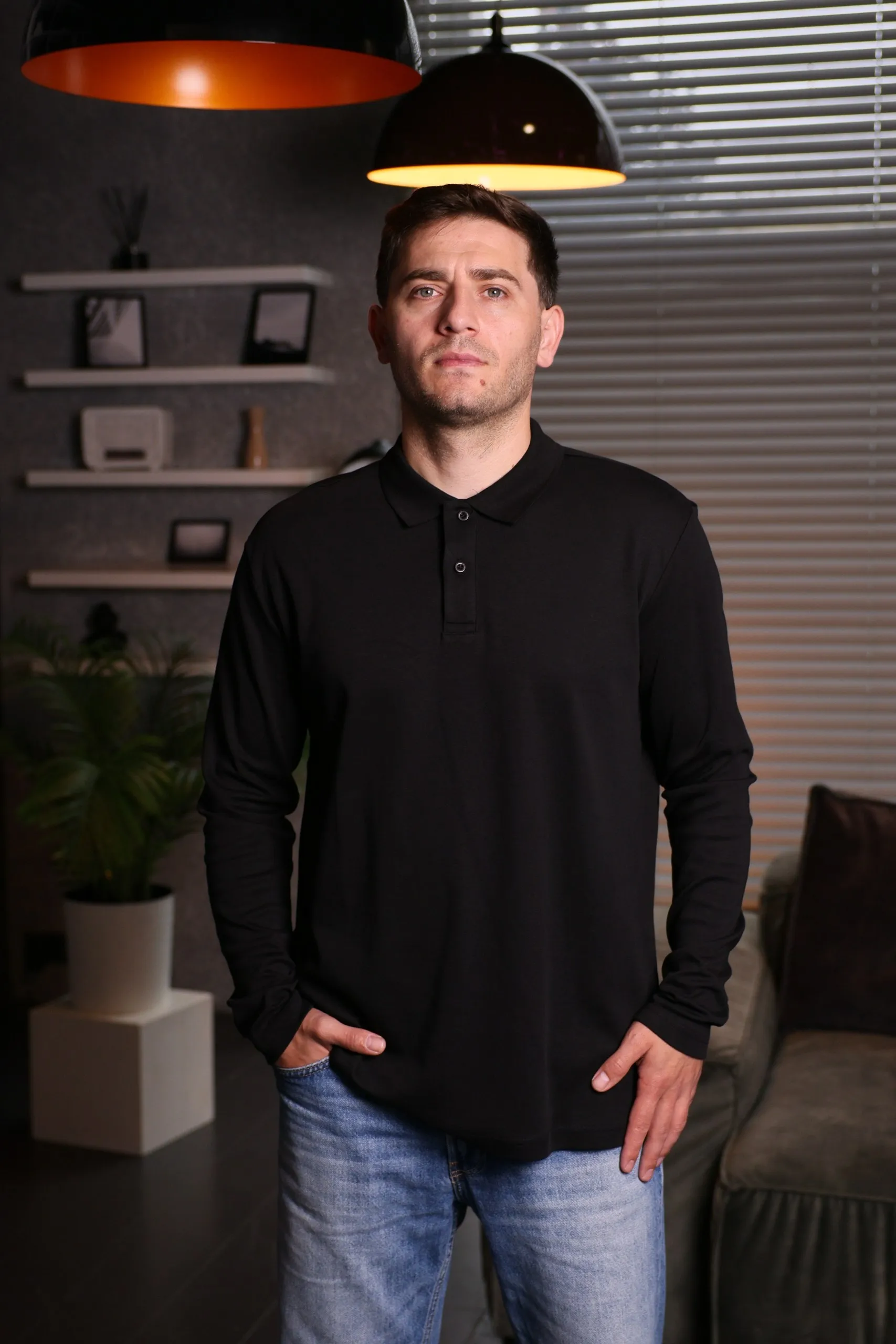 Tricou polo cu mânecă lungă