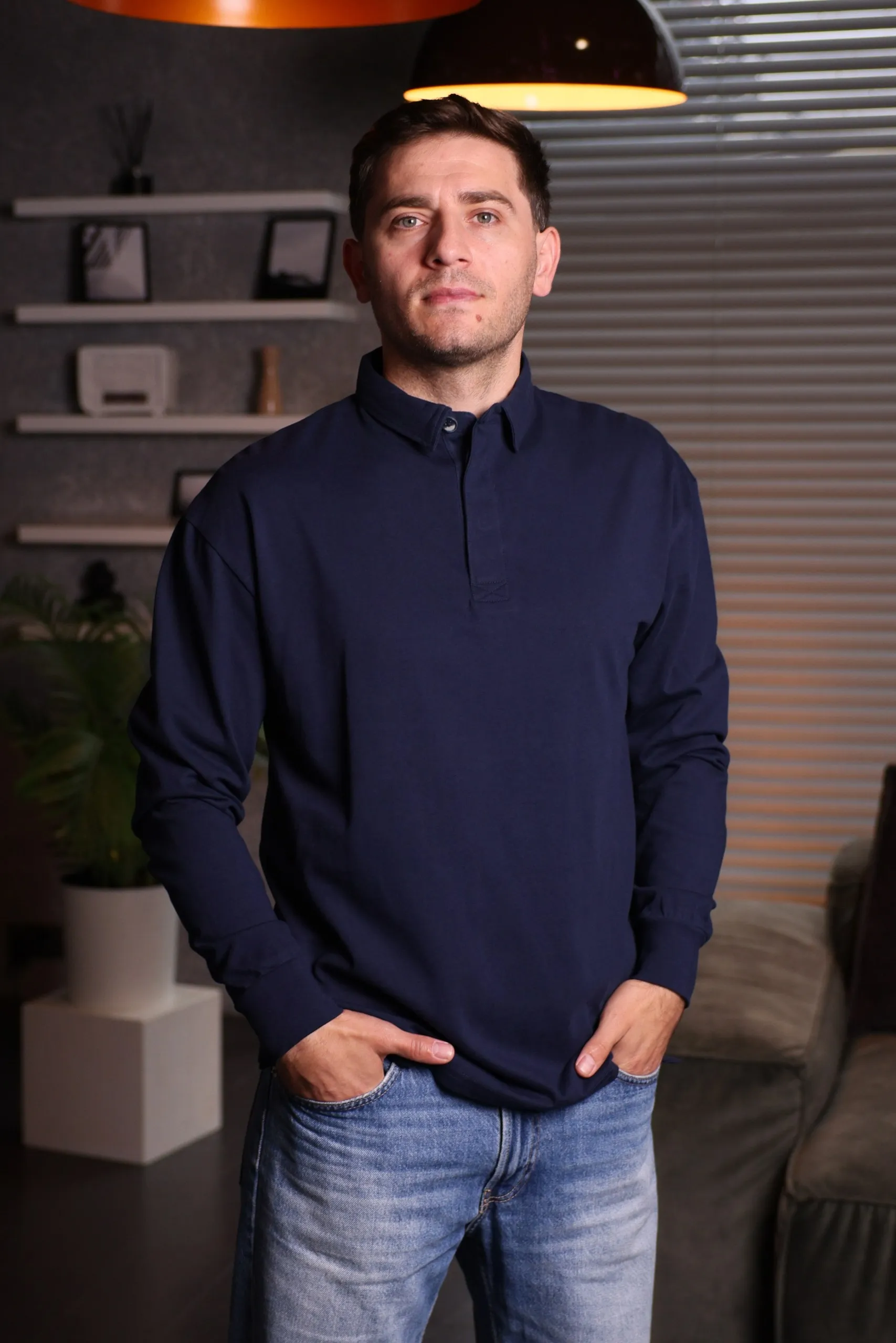 Tricou polo cu mâneca lungă